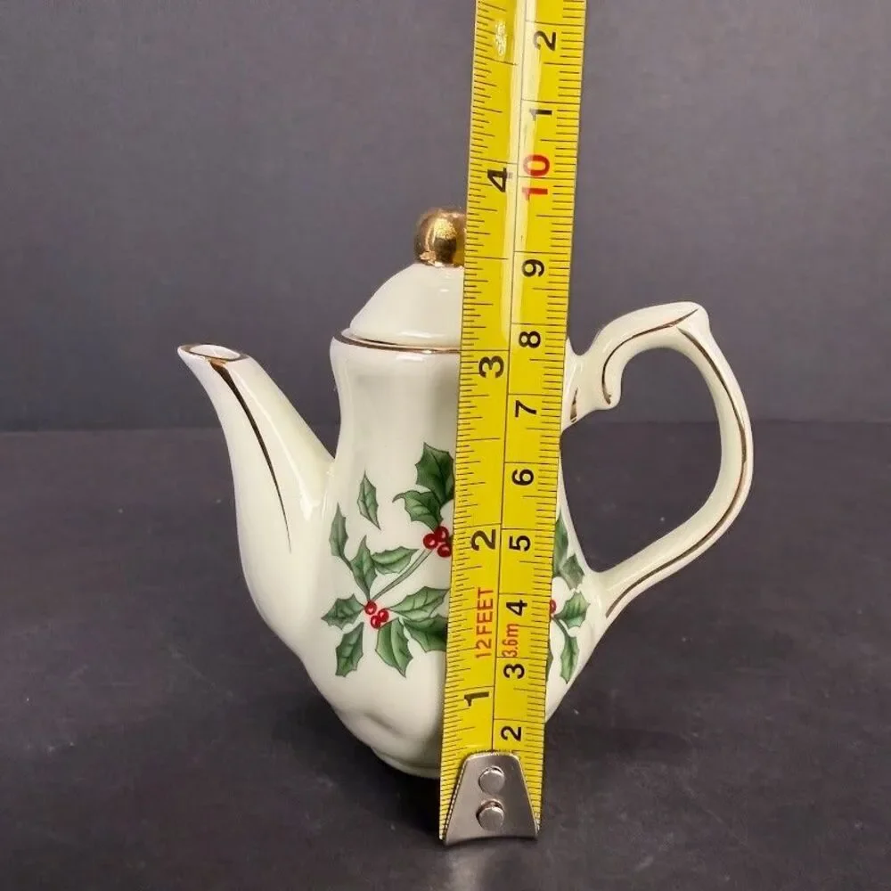 Vintage Formalities by Baum Bros. Miniature Christmas Holly Berries Tea Set